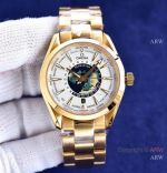 AAA Quality Copy Watch Omega Aqua Terra Worldtimer watch Yellow Gold Case